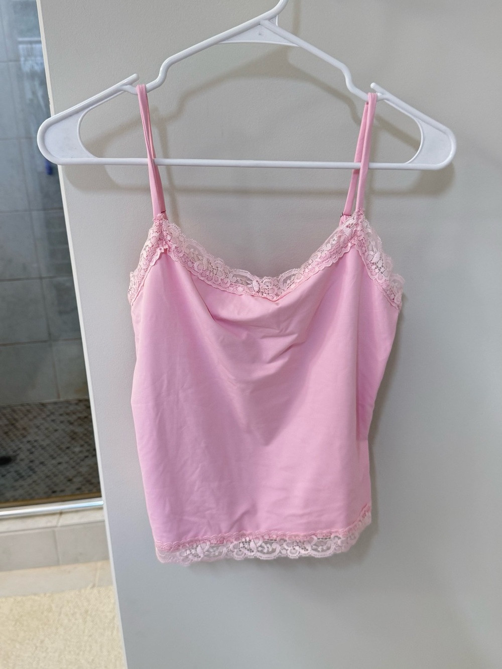 Source Unknown Light Pink Lace-Trim Camisole